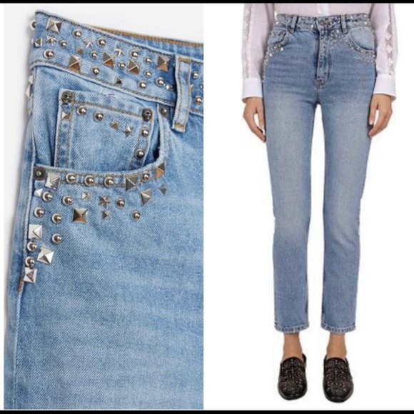 Kooples Mily High-waisted Jeans w/Studs nwt - Picture 5 of 8